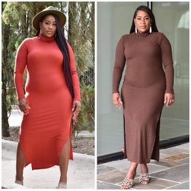 Long Sleeve Maxi Dress with Split